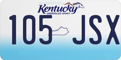 KY license plate 105JSX