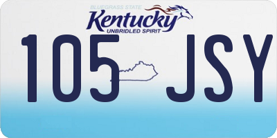 KY license plate 105JSY