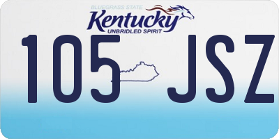 KY license plate 105JSZ