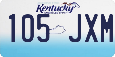 KY license plate 105JXM