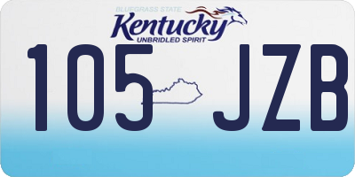 KY license plate 105JZB