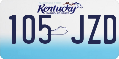 KY license plate 105JZD