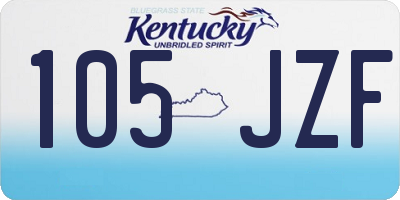 KY license plate 105JZF
