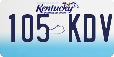KY license plate 105KDV