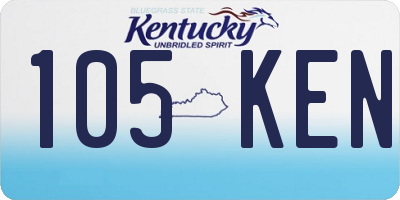 KY license plate 105KEN