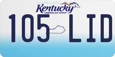 KY license plate 105LID