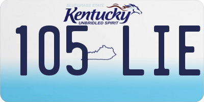 KY license plate 105LIE