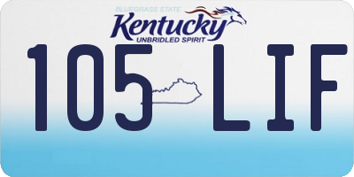 KY license plate 105LIF