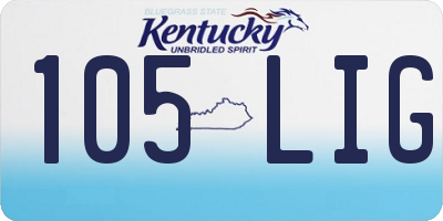 KY license plate 105LIG