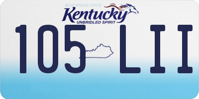 KY license plate 105LII
