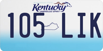 KY license plate 105LIK