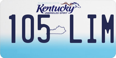 KY license plate 105LIM