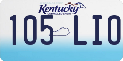 KY license plate 105LIO
