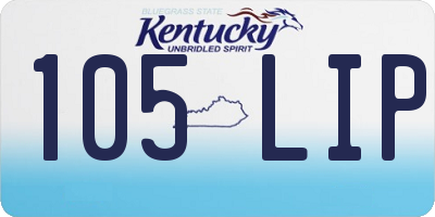 KY license plate 105LIP