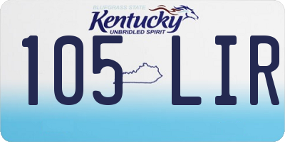 KY license plate 105LIR
