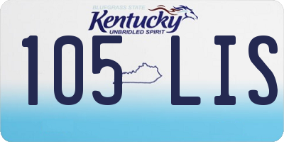 KY license plate 105LIS