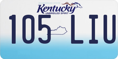 KY license plate 105LIU