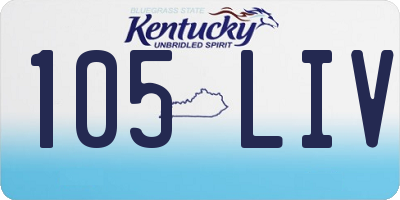 KY license plate 105LIV