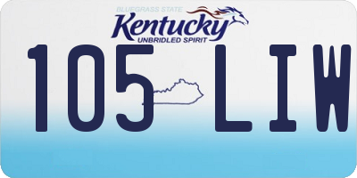 KY license plate 105LIW