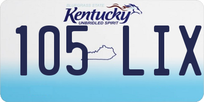 KY license plate 105LIX