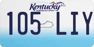 KY license plate 105LIY