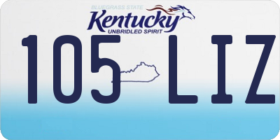 KY license plate 105LIZ