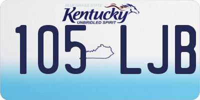 KY license plate 105LJB