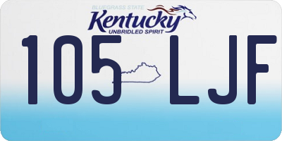 KY license plate 105LJF