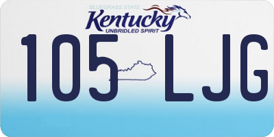 KY license plate 105LJG
