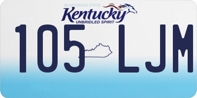 KY license plate 105LJM