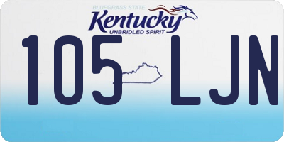 KY license plate 105LJN