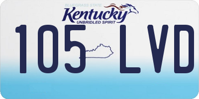 KY license plate 105LVD