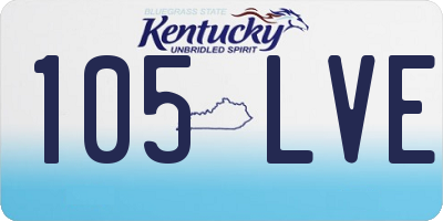 KY license plate 105LVE