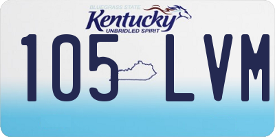 KY license plate 105LVM