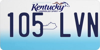 KY license plate 105LVN