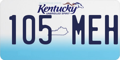 KY license plate 105MEH