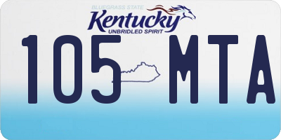 KY license plate 105MTA
