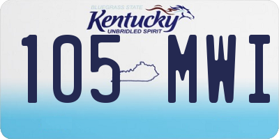 KY license plate 105MWI
