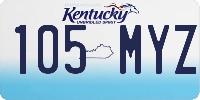 KY license plate 105MYZ