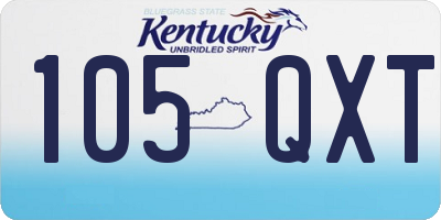 KY license plate 105QXT