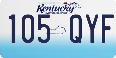 KY license plate 105QYF