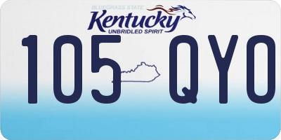 KY license plate 105QYO