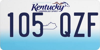 KY license plate 105QZF