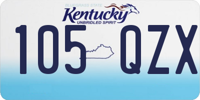KY license plate 105QZX