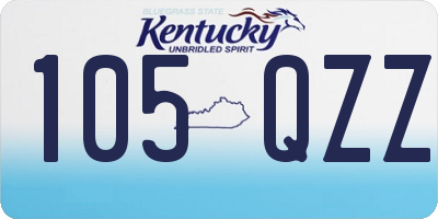 KY license plate 105QZZ