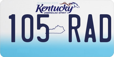 KY license plate 105RAD