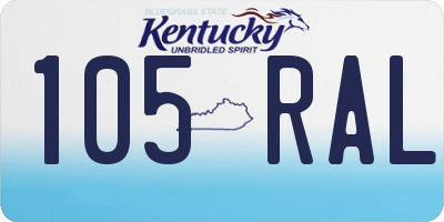 KY license plate 105RAL