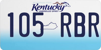 KY license plate 105RBR