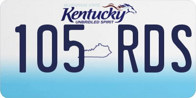 KY license plate 105RDS