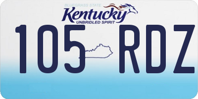 KY license plate 105RDZ